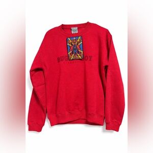 Vintage 90s Bugle Boy Red Crewneck Sweatshirt Unisex fits men’s S / women’s S-M